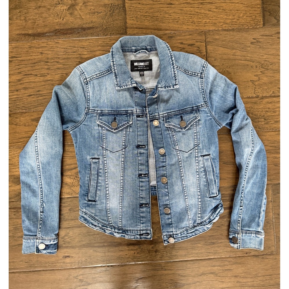 William Rast Womens Light Wash Denim Trucker Jacket Small Blue Justin Timberlake